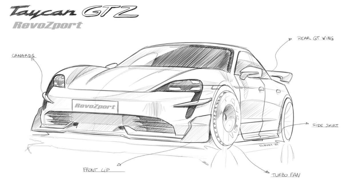 RevoZport’s Porsche Taycan Aerokit Is Fitting Of An RS Badge