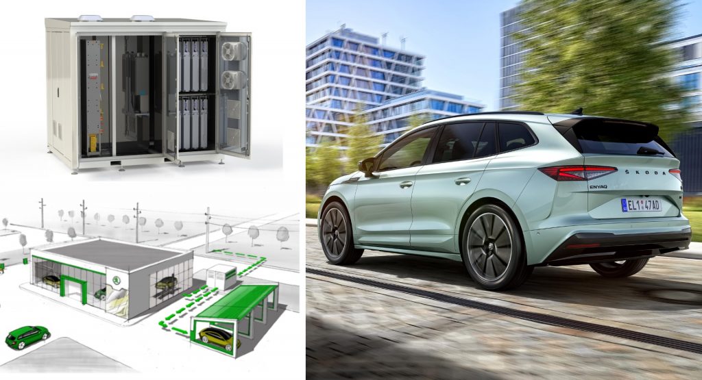  Skoda To Use Second-Hand EV Batteries For Powering Up Its Retailer Network