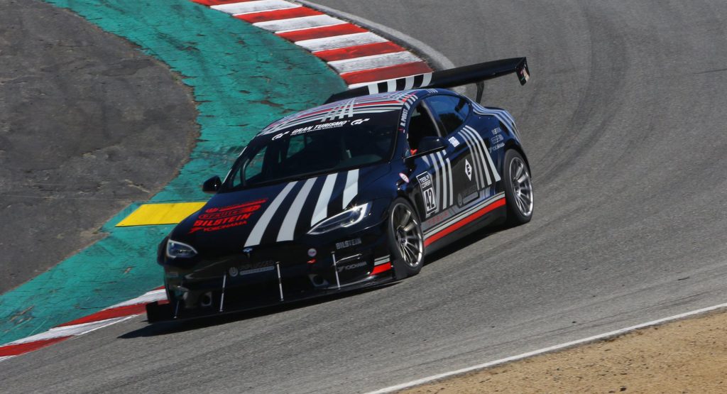 Pikes Peak Tesla Model S Plaid Laps Laguna Seca Quicker Than A Porsche 911 GT2 RS