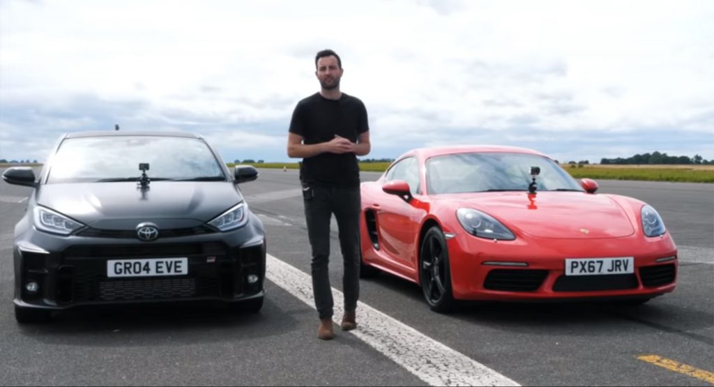  Tuned 320 HP Toyota GR Yaris Races Stock Entry-Level Porsche Cayman, How Did It Go?