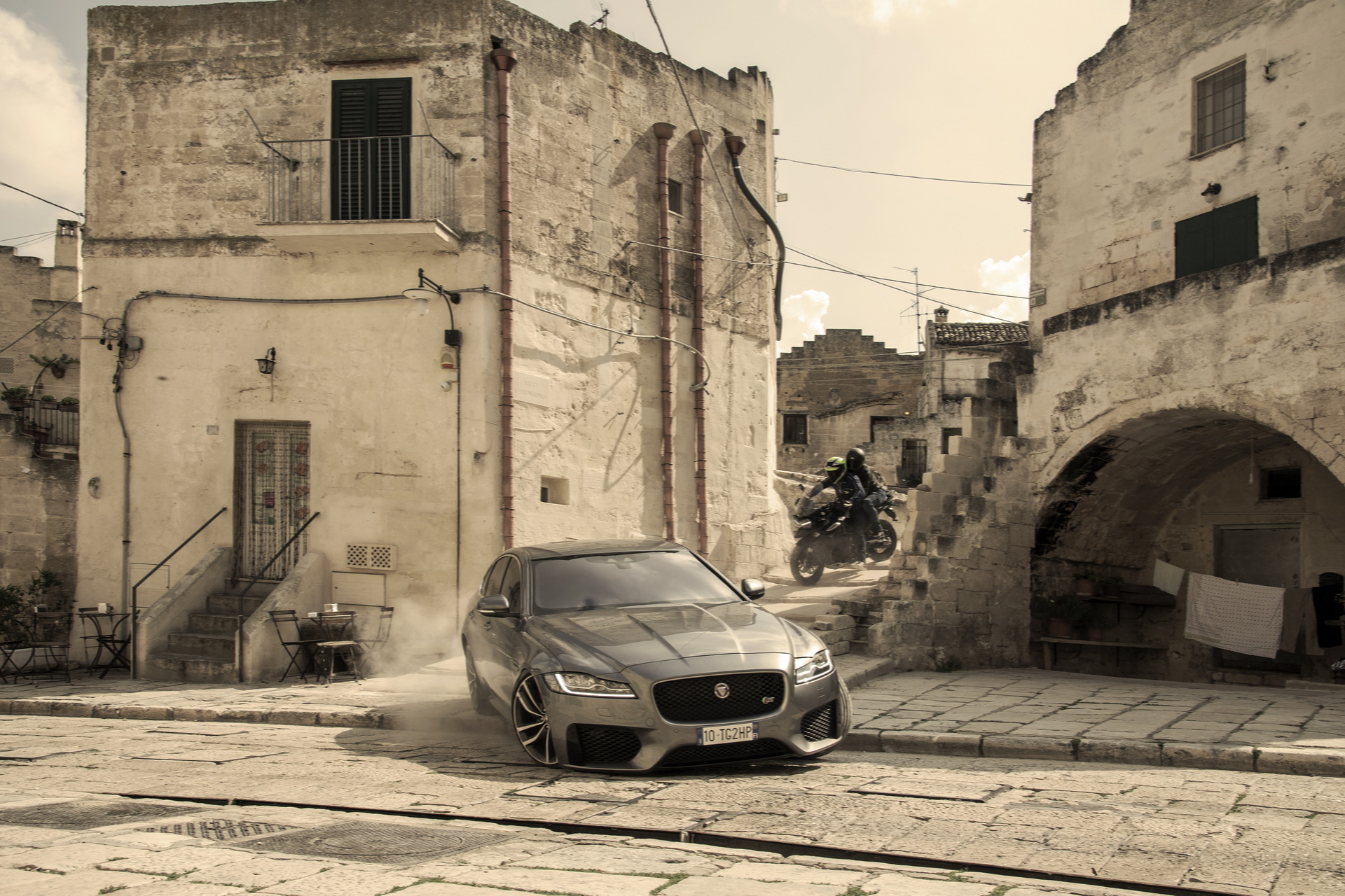 Bond Baddies Drive Jaguar XF In Southern Italy In No Time To Die