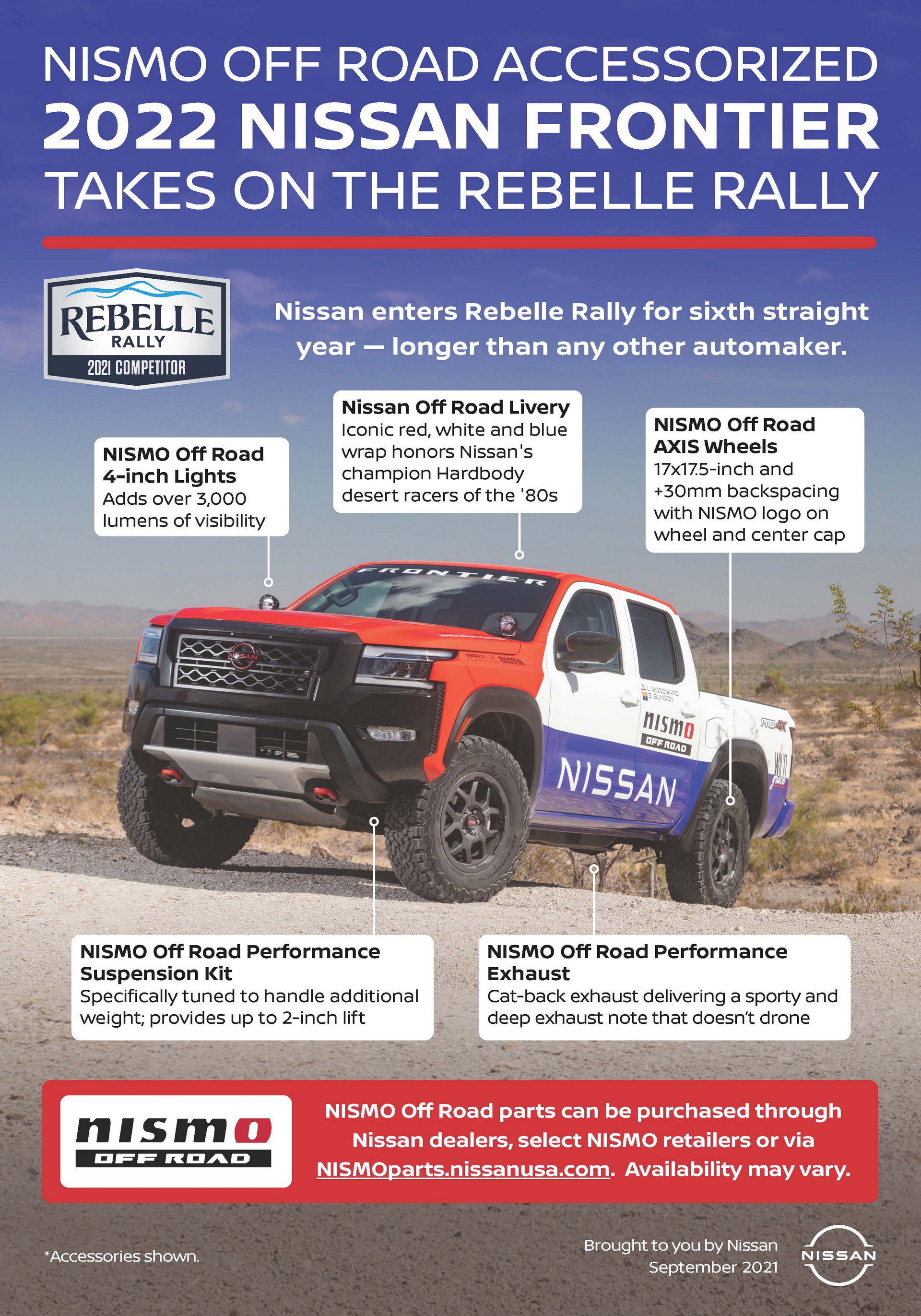Nissan Enters Rebelle Rally With 2022 Frontier Inspired By 1980s Nissan Hardbody Off-Roading Champ