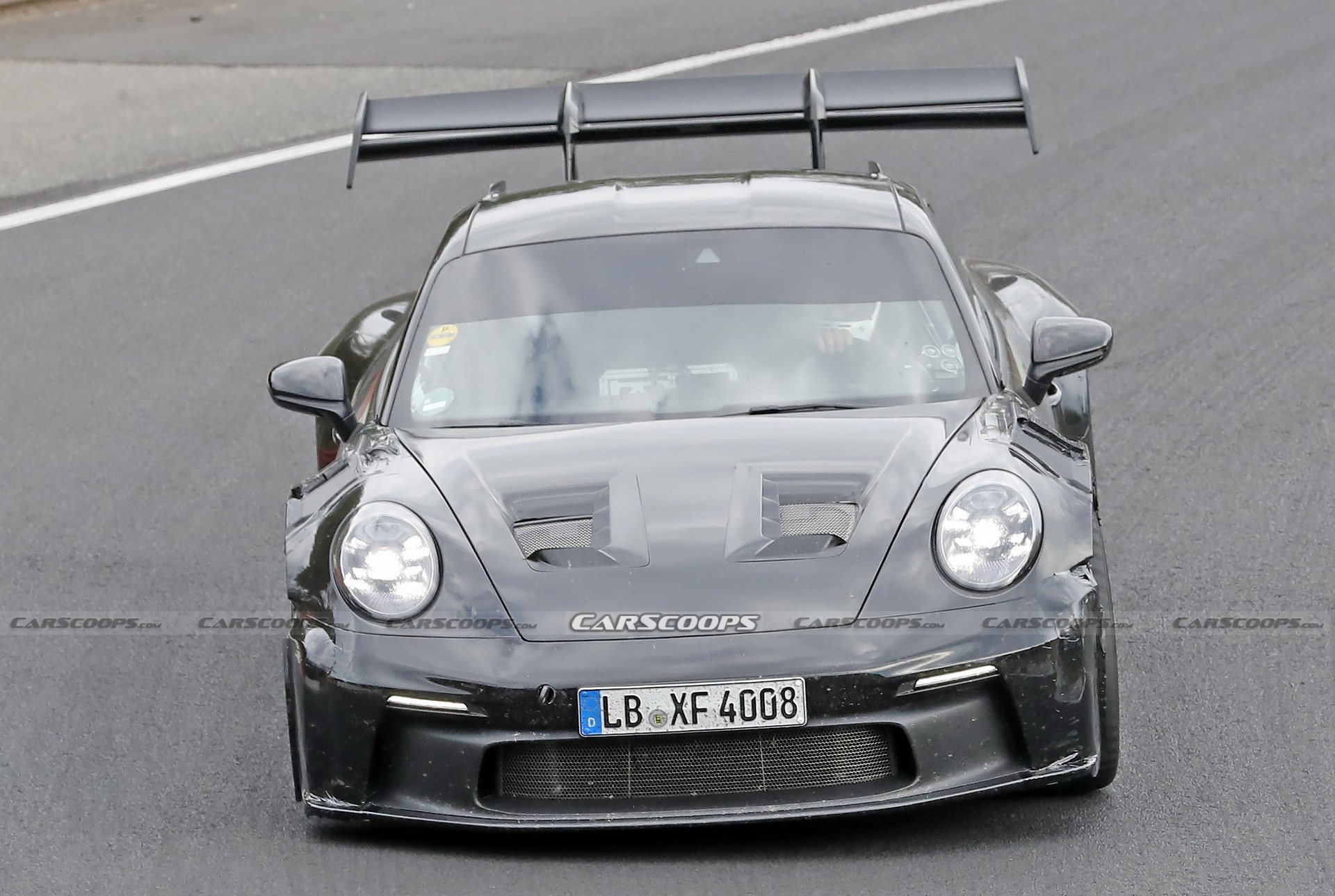 2023 Porsche 911 GT3 RS Spied Again With Racecar Looks And Conventional Door Handles