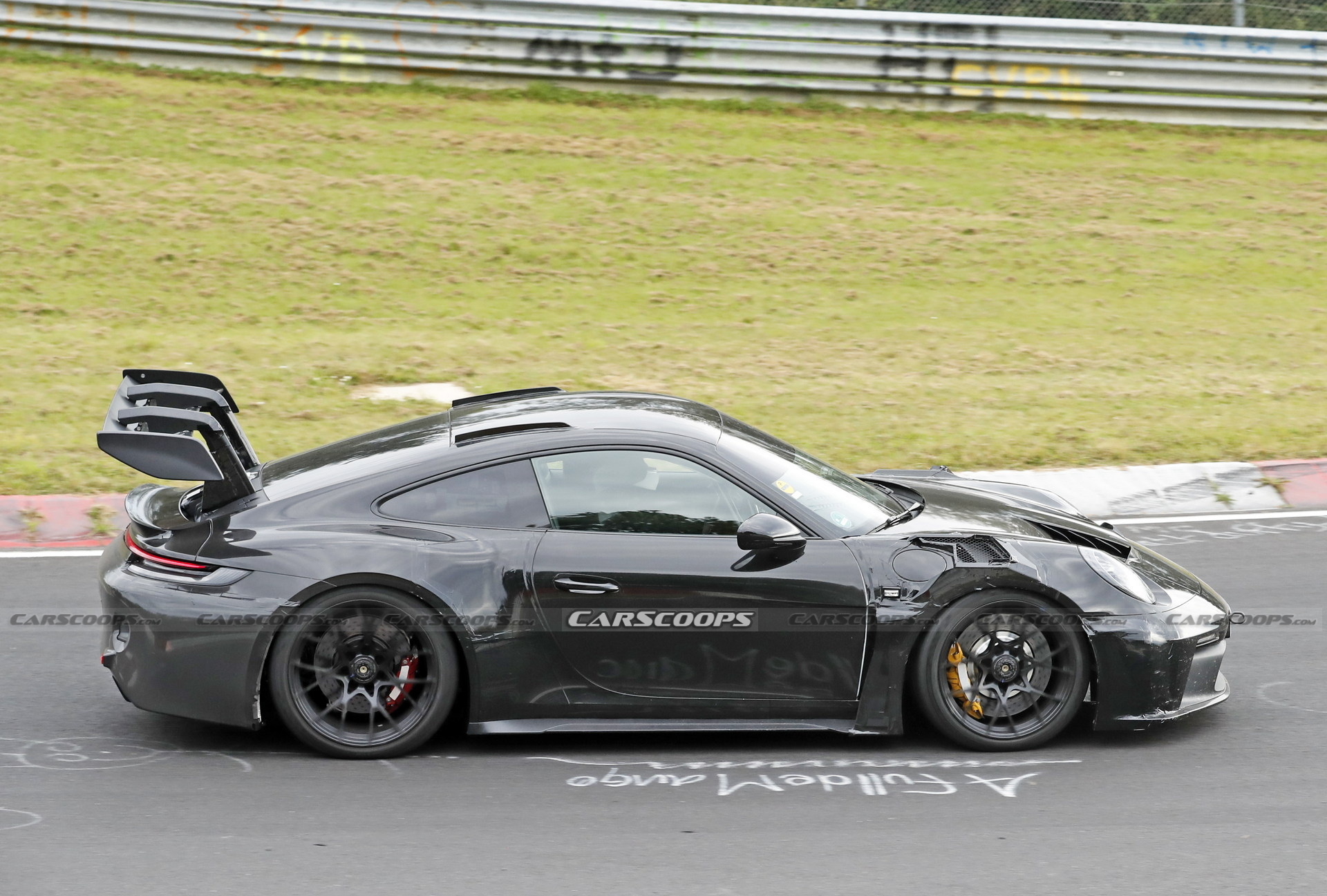 2023 Porsche 911 GT3 RS Spied Again With Racecar Looks And Conventional Door Handles