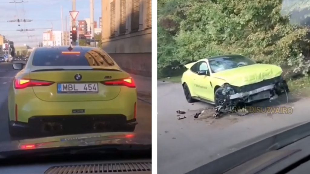 BMW M4 Competition Crashes Into Mercedes E-Class And Two VW Passats