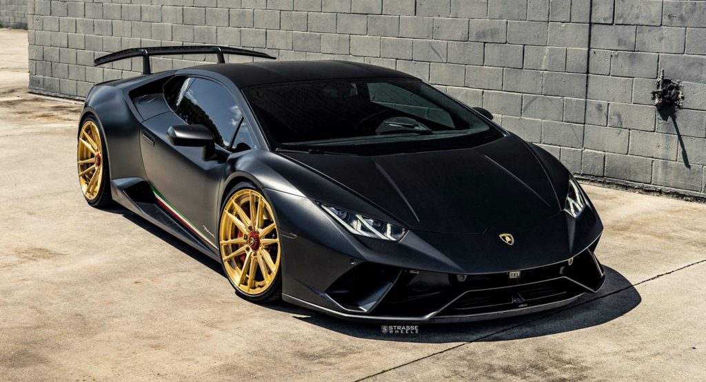 Nero Nemesis Twin Turbo Lamborghini Huracan Performante Looks Good On Golden Wheels