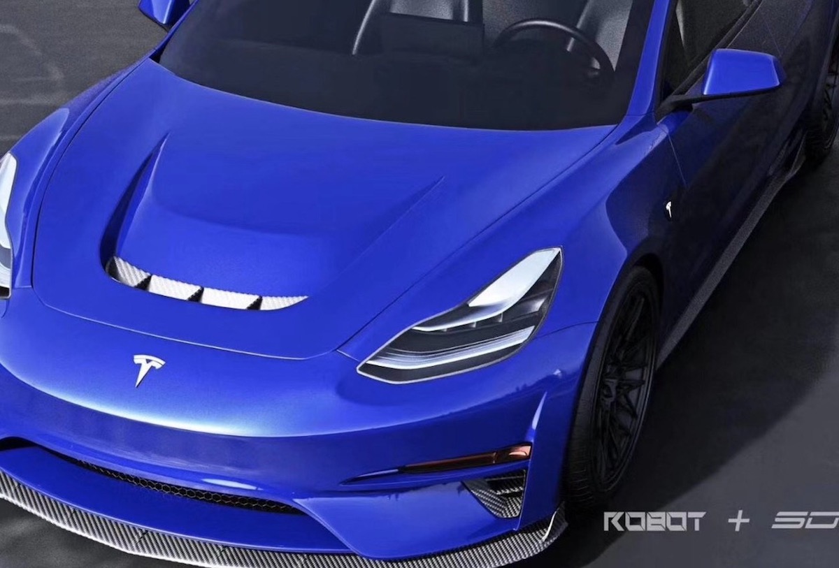 Do You Rate Or Hate This Modded Tesla’s Vented Carbon Hood?