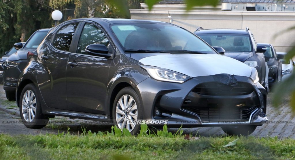  Semi-Camouflaged Toyota Yaris Hybrid Is Actually The 2023 Mazda2 For Europe