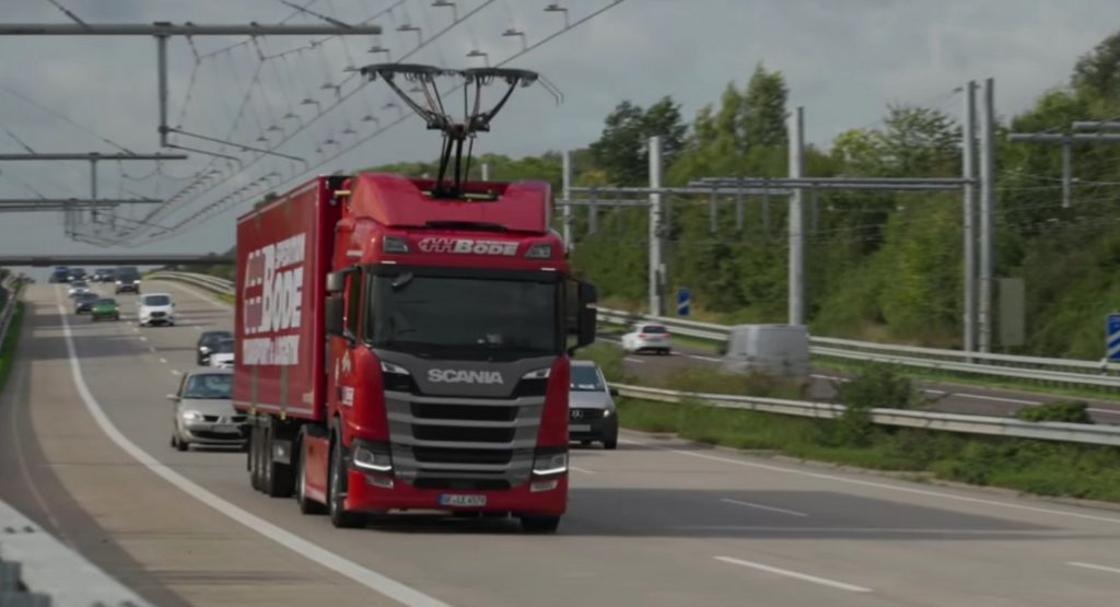  Germany Is Already Testing Overhead Charging Cables For Long Haul Electric Trucks On Highway