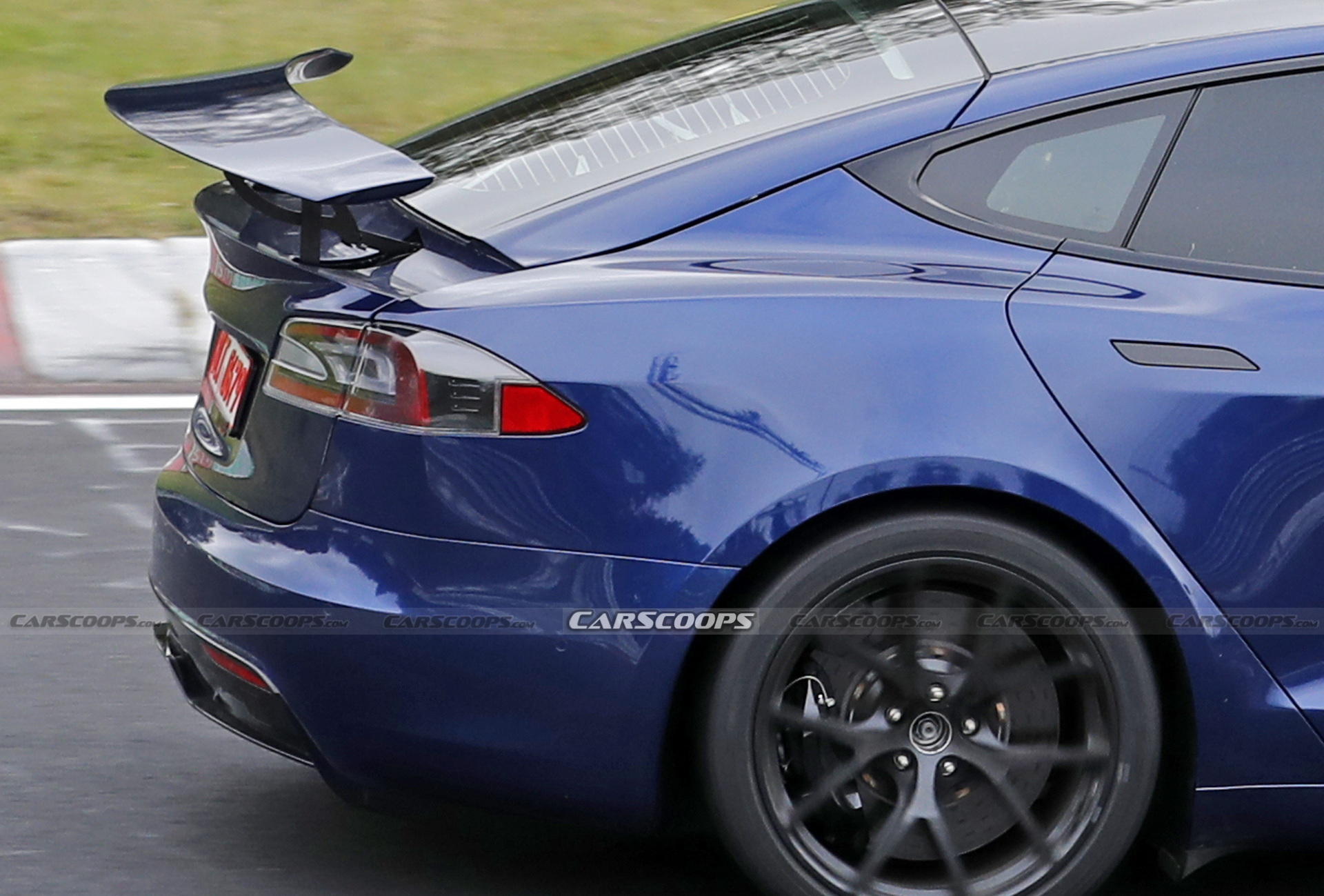 Tesla Model S Plaid With Active Aero Caught Testing At The Nürburgring
