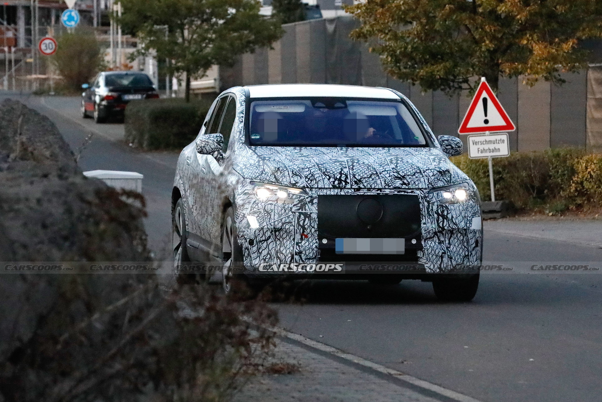 2023 Mercedes-Benz EQE SUV Spied With Huge Covered Grille And Aerodynamic Body