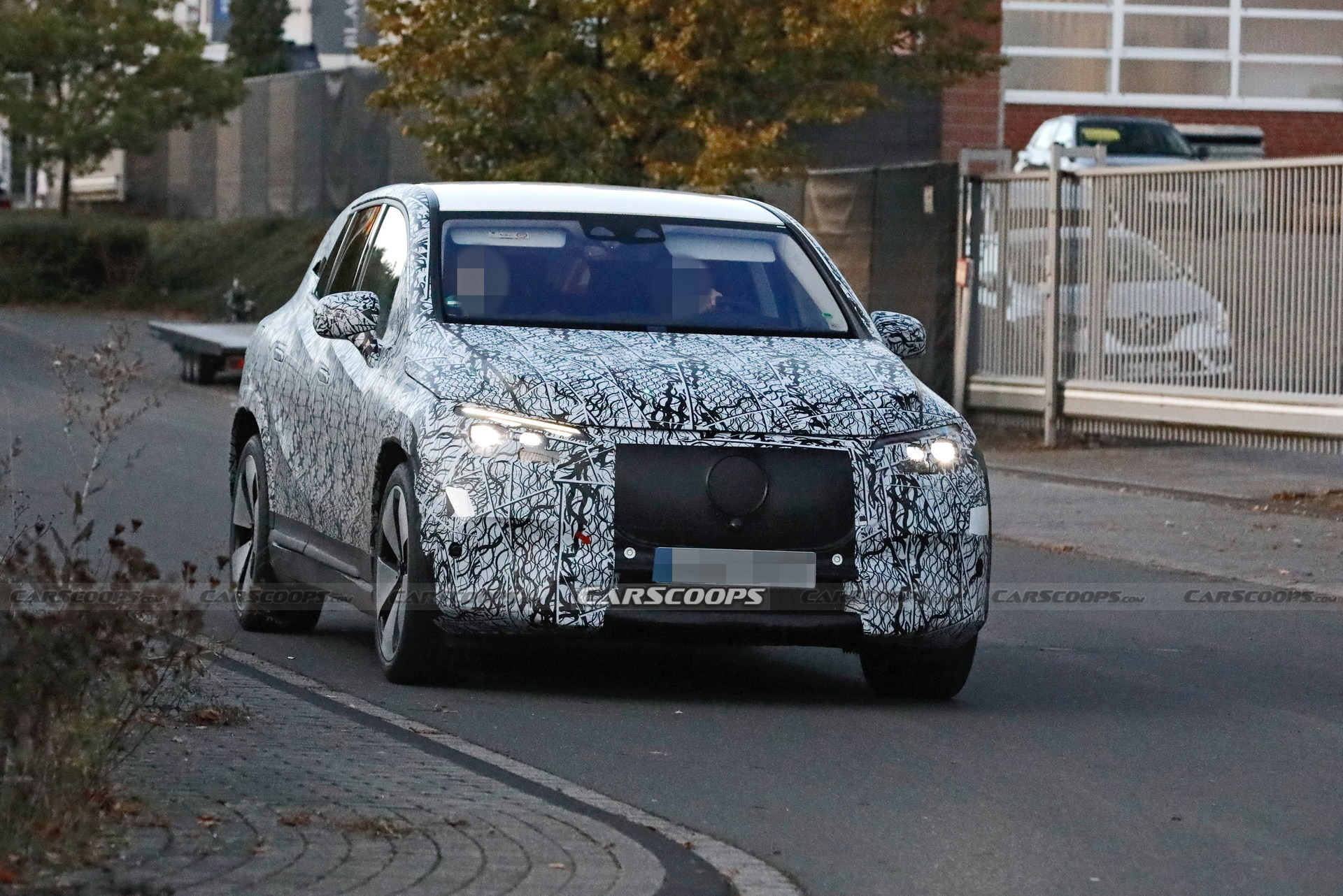 2023 Mercedes-Benz EQE SUV Spied With Huge Covered Grille And Aerodynamic Body