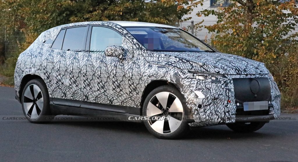  2023 Mercedes-Benz EQE SUV Spied With Huge Covered Grille And Aerodynamic Body