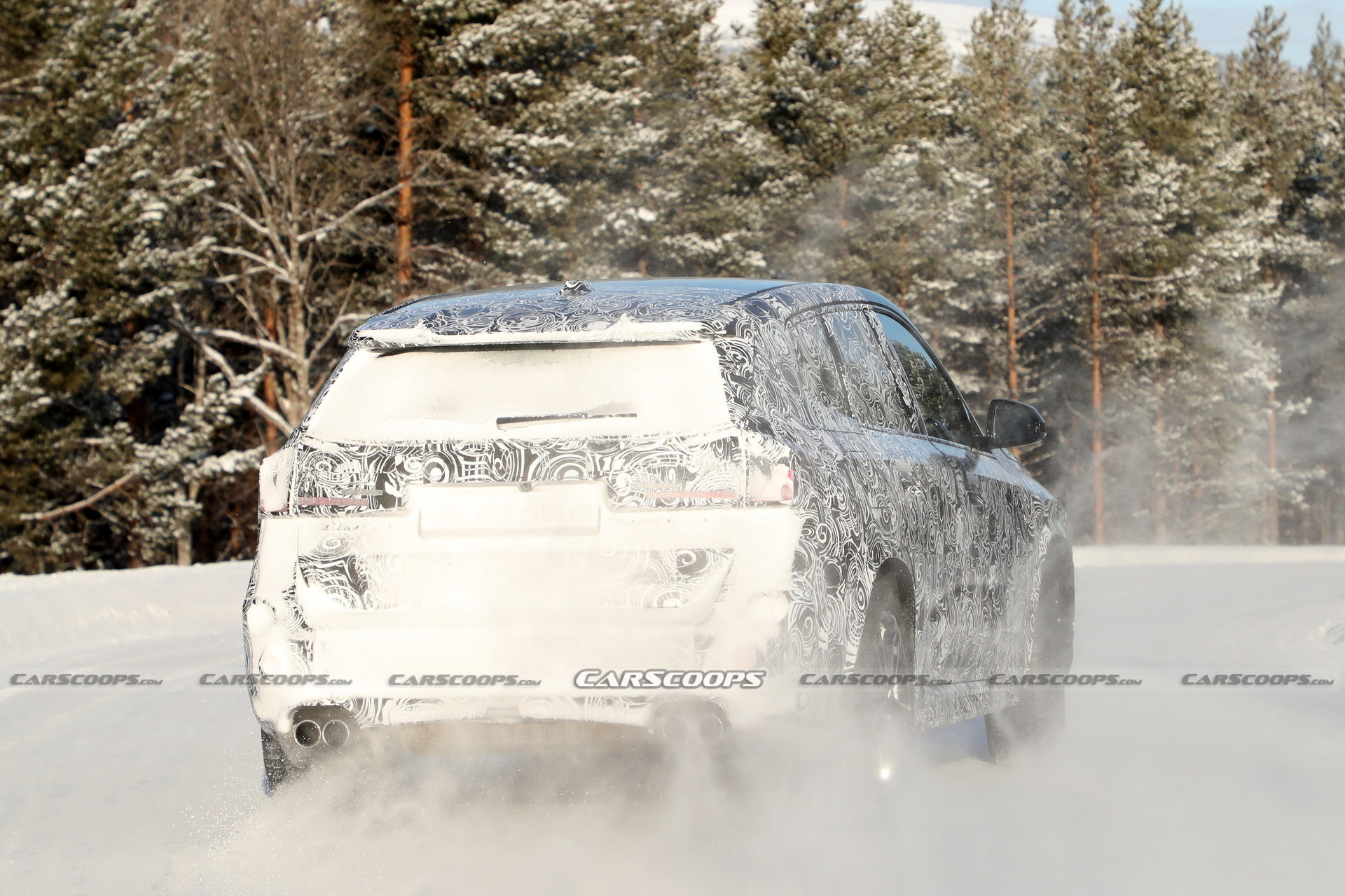 2023 BMW X1 M35i Spied With Quad-Tailpipes Powersliding In The Snow