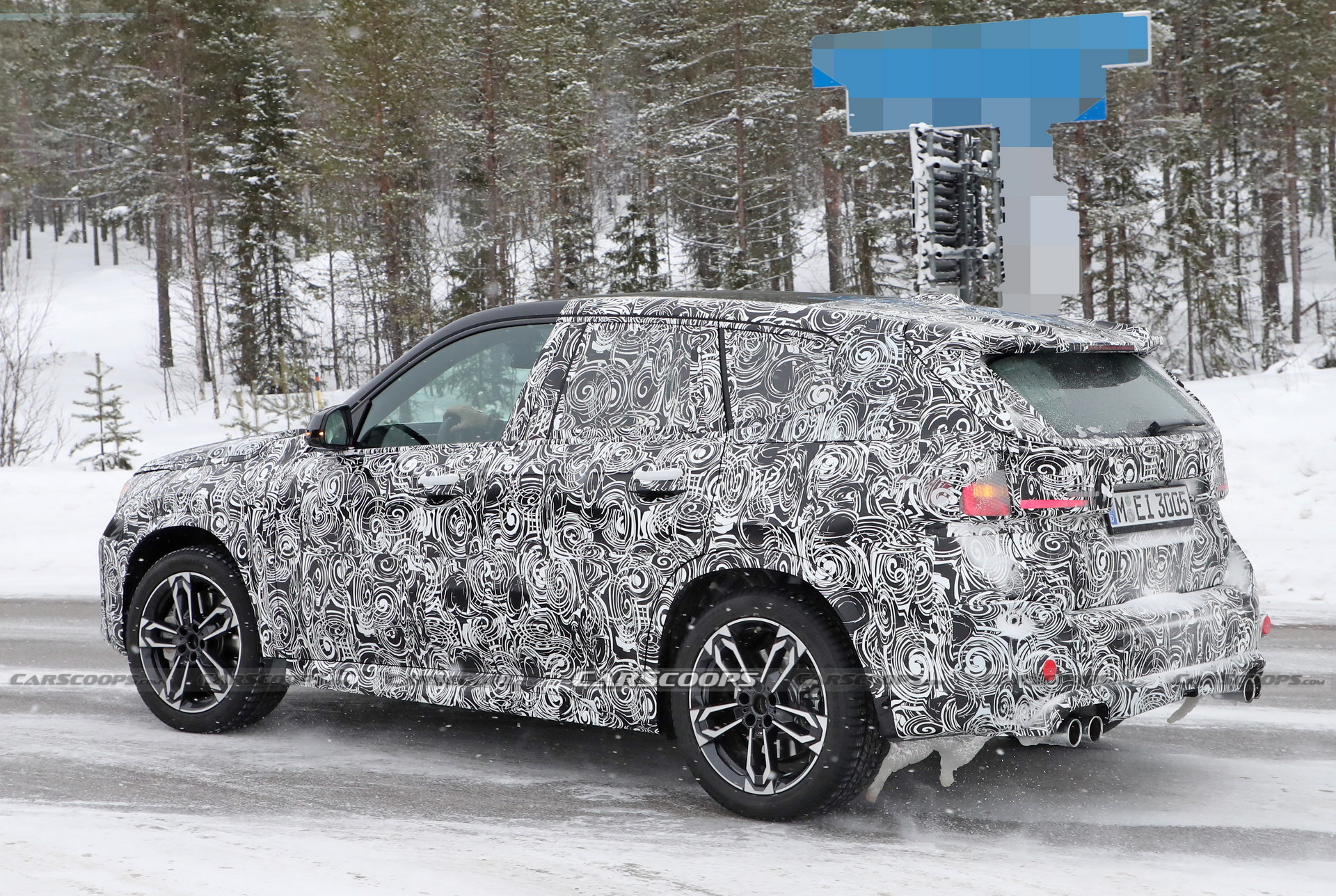 2023 BMW X1 M35i Spied With Quad-Tailpipes Powersliding In The Snow