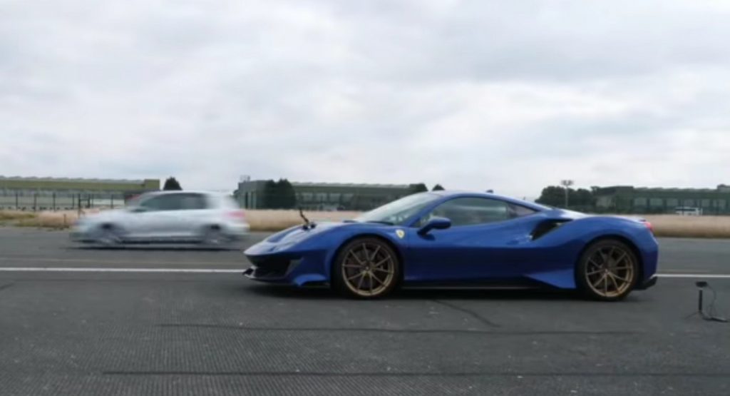  How Much Of A Head Start Does A Normal Car Need To Beat A Ferrari 488 Pista?