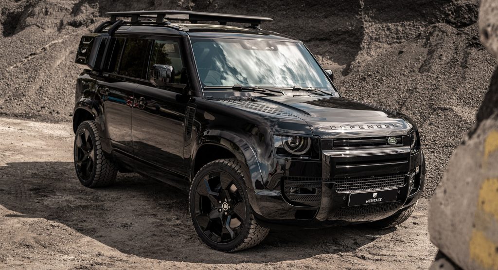 Heritage Customs Dresses The Land Rover Defender In All-Black Tuxedo