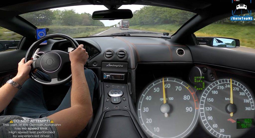 Go Onboard For A High-Speed Blast In A Lamborghini Murcielago Along The Autobahn