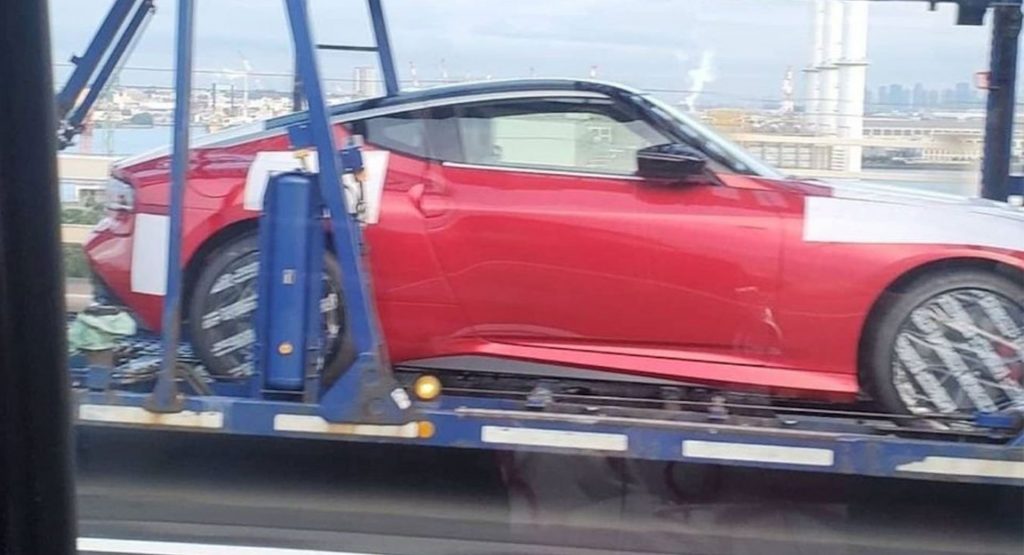  Passion Red And Brilliant Silver 2023 Nissan Z Coupes Spotted Without Rear Spoilers