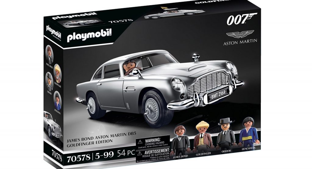 Playmobil’s James Bond Aston DB5 Looks Like It’s Wearing Terrible Malaise-Era Wire Spoke Hubcaps
