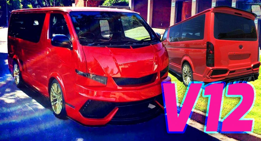  Man Gives Toyota HiAce Taxi Van A Lambo-Inspired Body Kit And A 592 HP Twin-Turbo V12