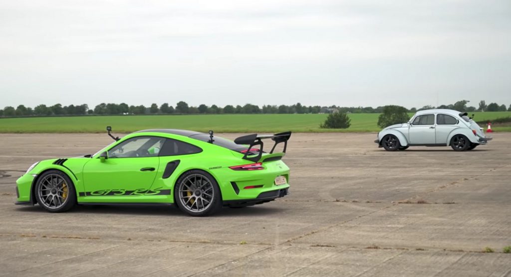 Can An Old Beetle With A Model S Drivetrain Beat A Porsche 911 GT3 RS?