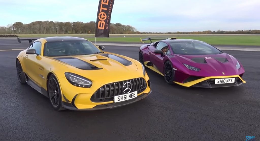Can A Modified Mercedes-AMG GT Black Series Take On The Lambroghini Huracan STO In A Straight Line?
