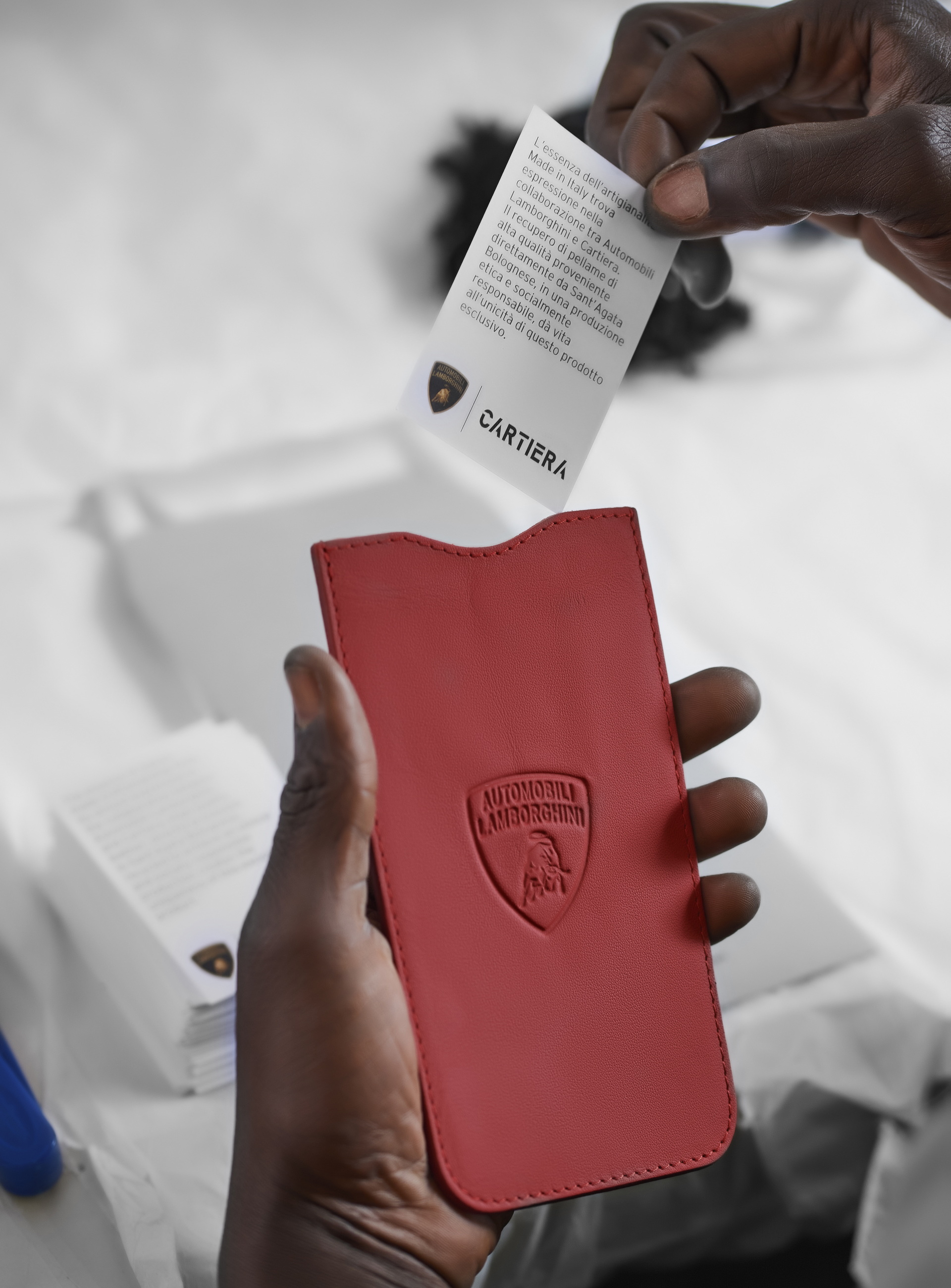 How About A Sustainable Lamborghini Bag Or Smartphone Case Out Of Reclaimed Leather And Fabrics?