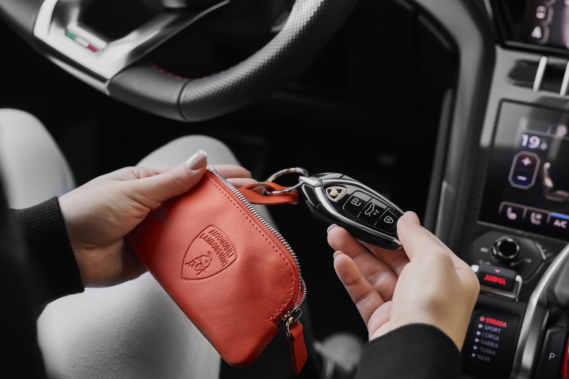 How About A Sustainable Lamborghini Bag Or Smartphone Case Out Of Reclaimed Leather And Fabrics?