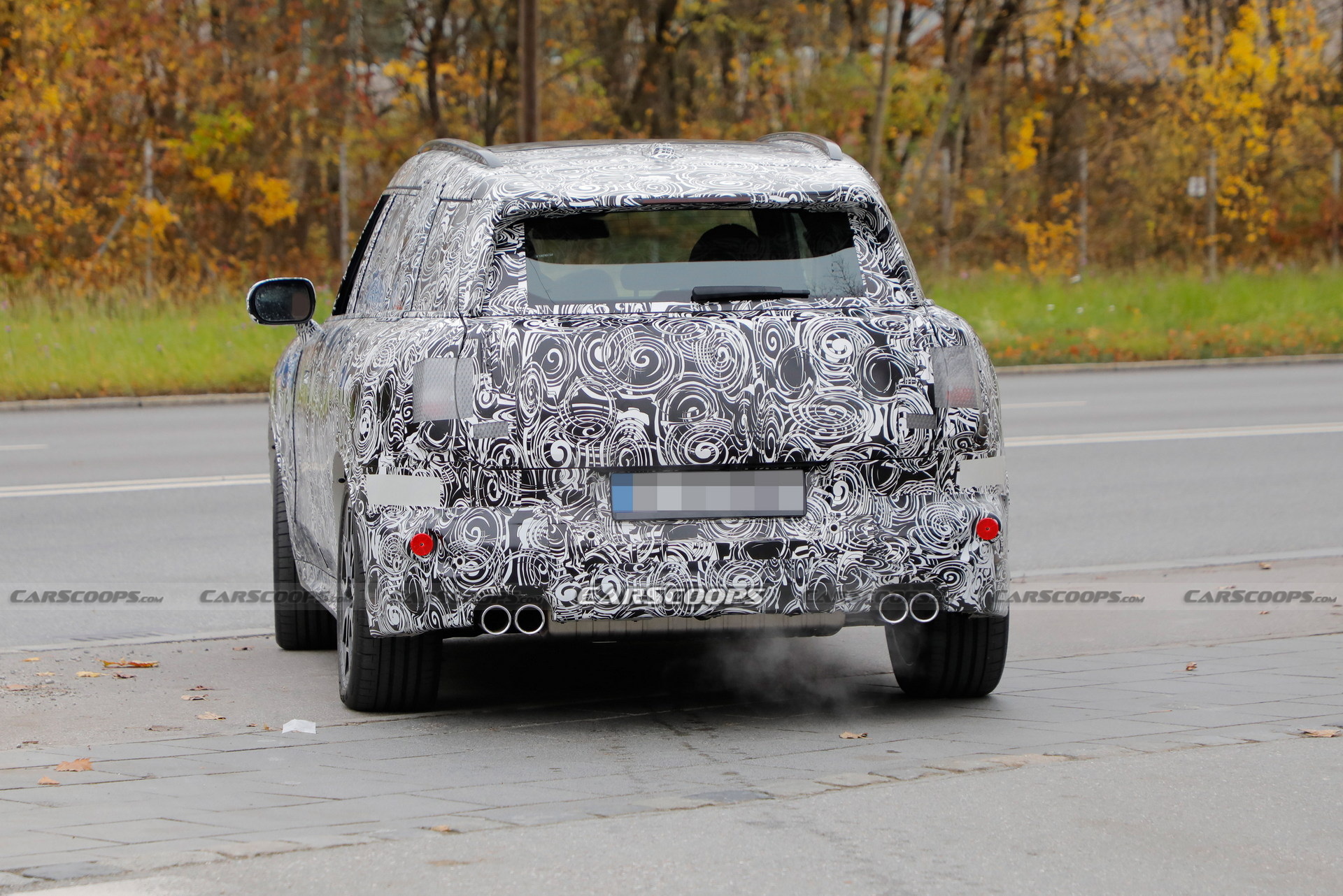 2024 MINI Countryman S Spied With Quad Exhaust Pipes And Beefier Brakes