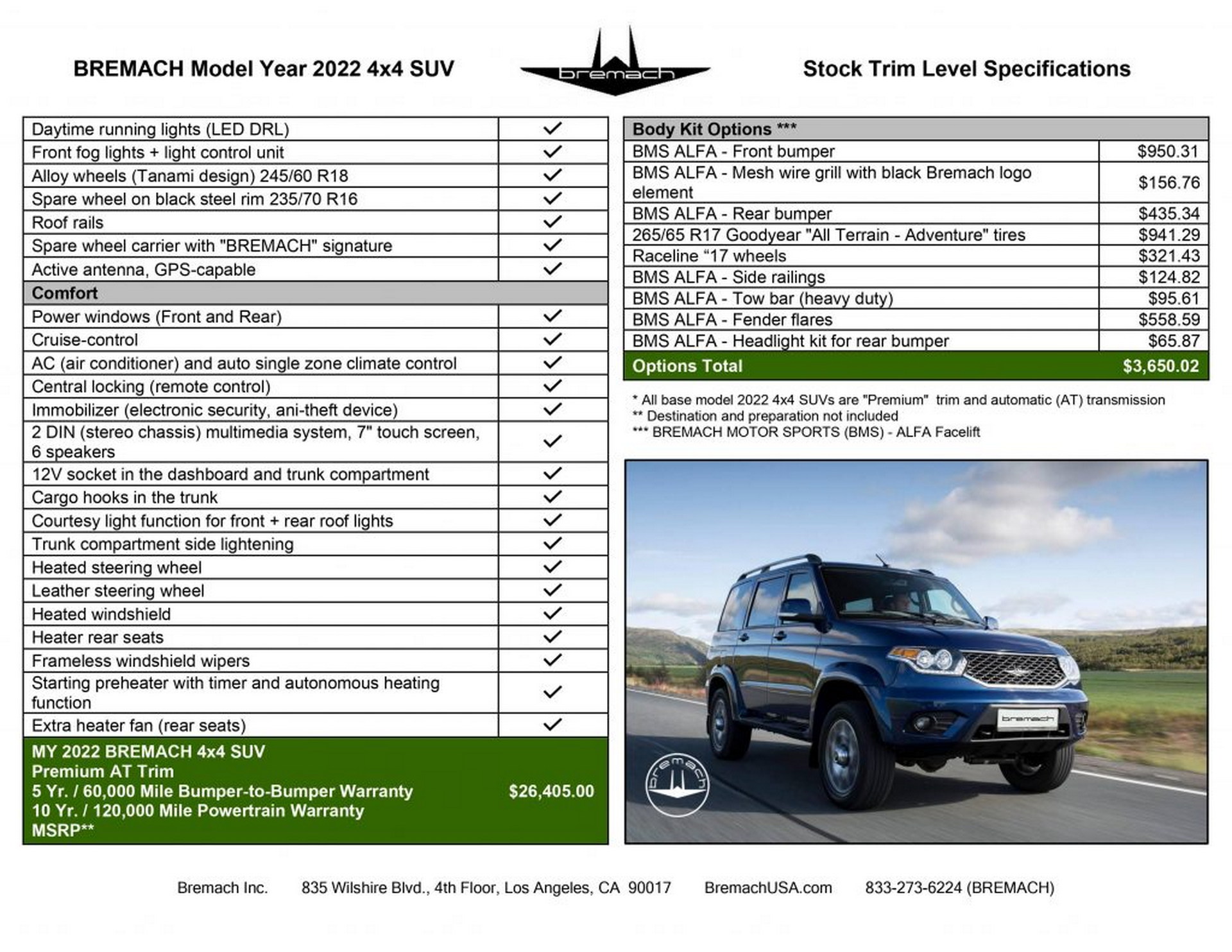 2022 Bremach 4×4 SUV Is A Russian UAZ Patriot For The US Priced At $26,405