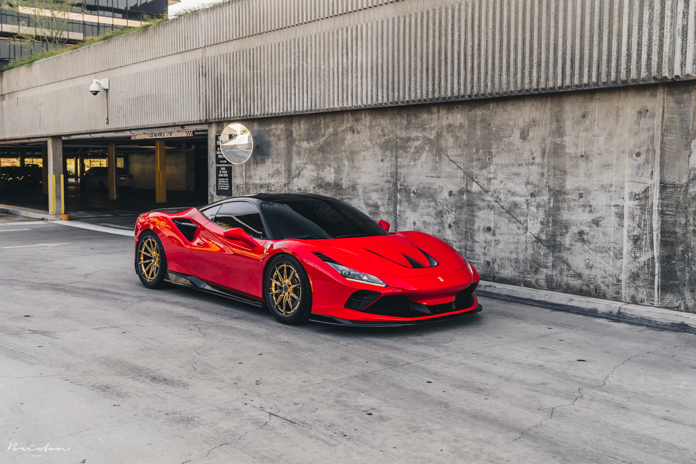 Ferrari F8 Tributo Glistens With Gold Wheels
