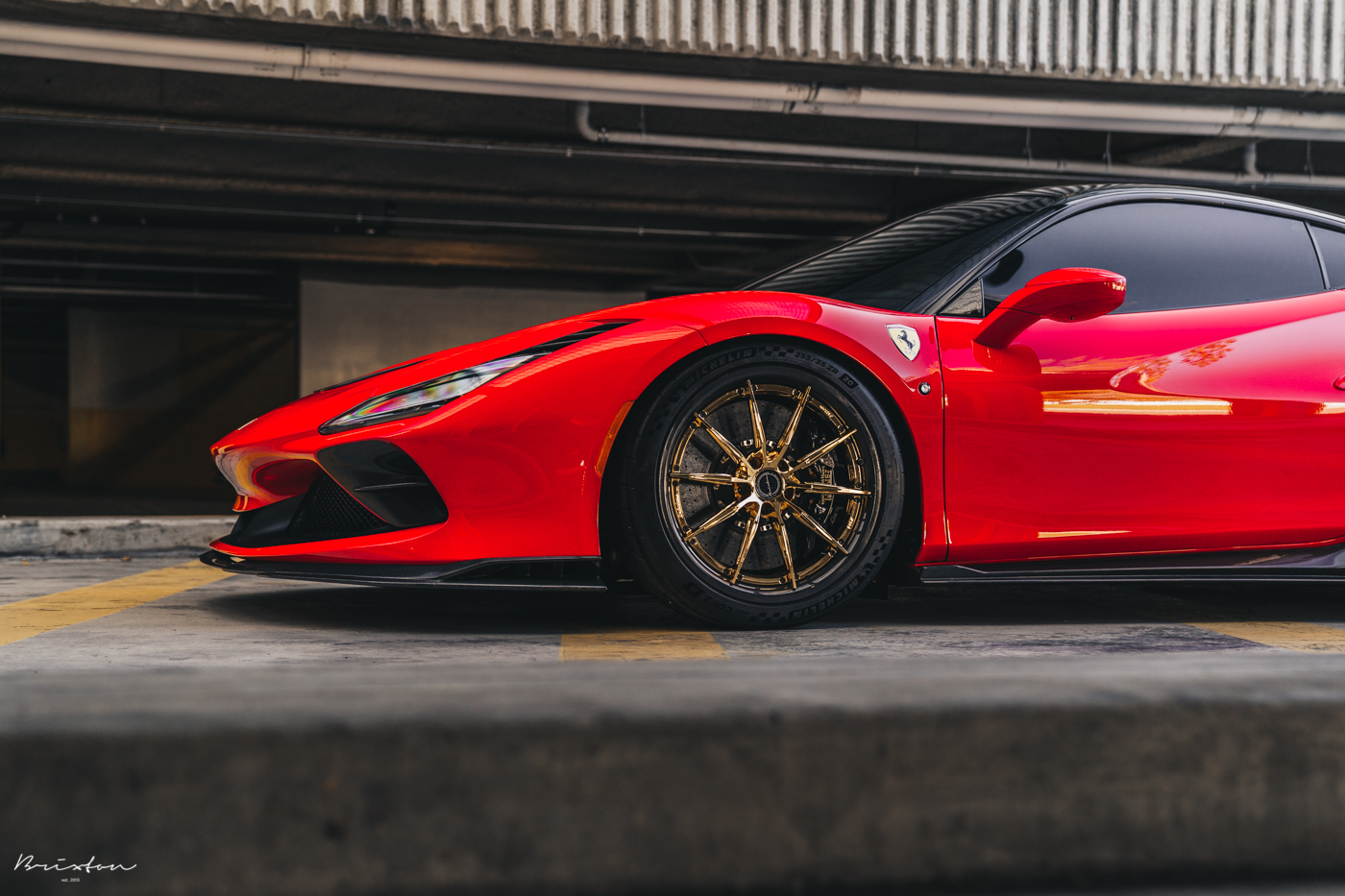 Ferrari F8 Tributo Glistens With Gold Wheels