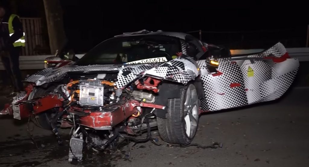  Ferrari SF90 Stradale Prototype Wrecked In Crash In Germany