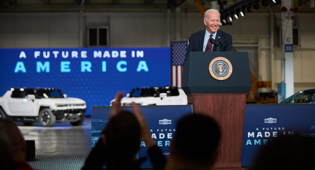  President Joe Biden Attends GM’s Grand Opening Of Factory Zero EV Assembly Plant