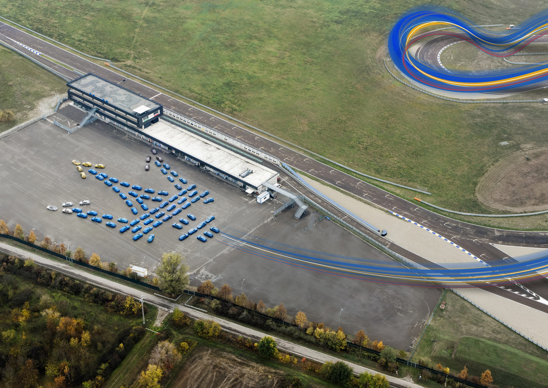 2022 Maserati Grecale Pre-Production Fleet Used To Form A Huge Trident In Italy