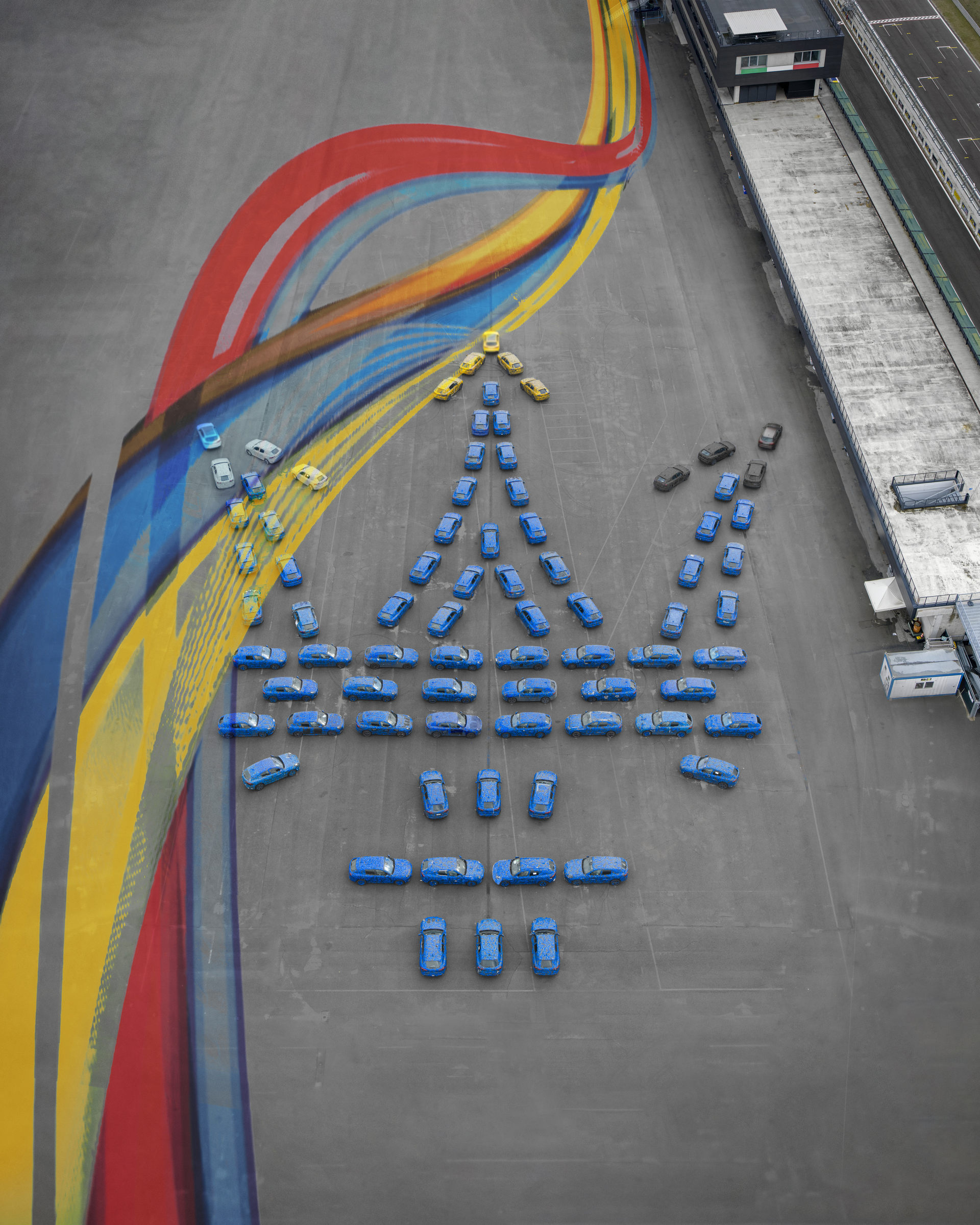 2022 Maserati Grecale Pre-Production Fleet Used To Form A Huge Trident In Italy