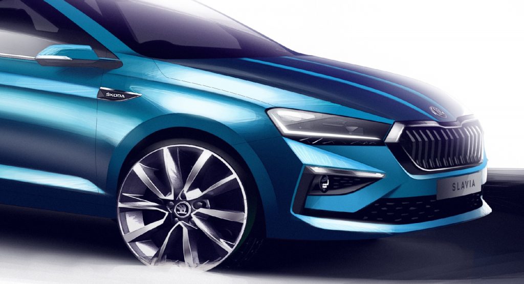  2022 Skoda Slavia Small Sedan Shows Its Design Before Its Debut This Month