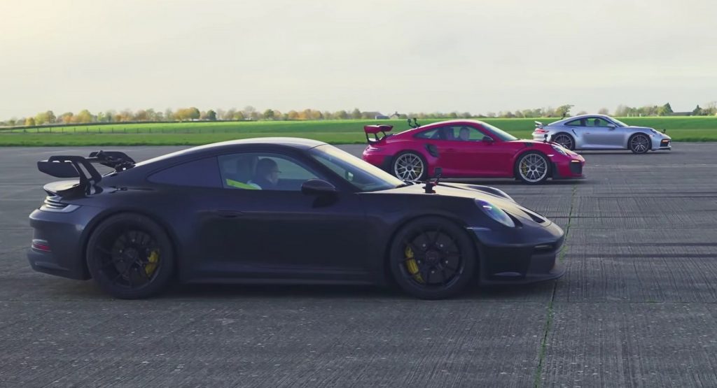  AWD Proves Itself Yet Again In 911 Turbo S Vs. 911 GT3 Vs. 911 GT2 RS Drag Race