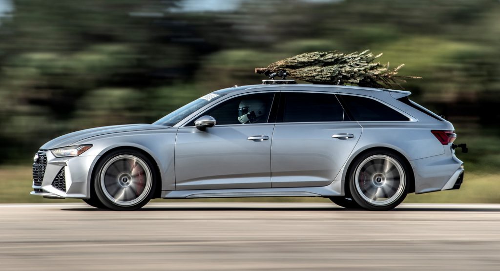  How Fast Can An 800 HP, Hennessey-Tuned RS6 Avant Go With A Christmas Tree On Its Roof?