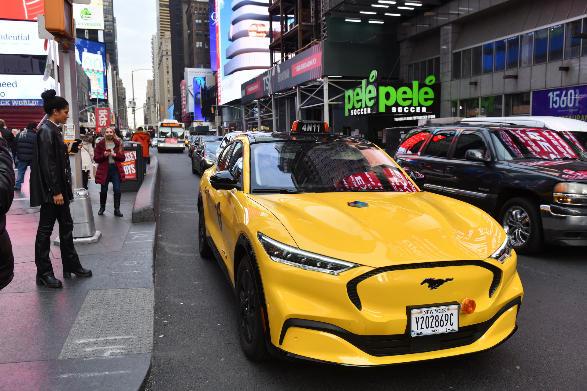 New York City Gets Its Very First Ford Mustang Mach-E Yellow Cab