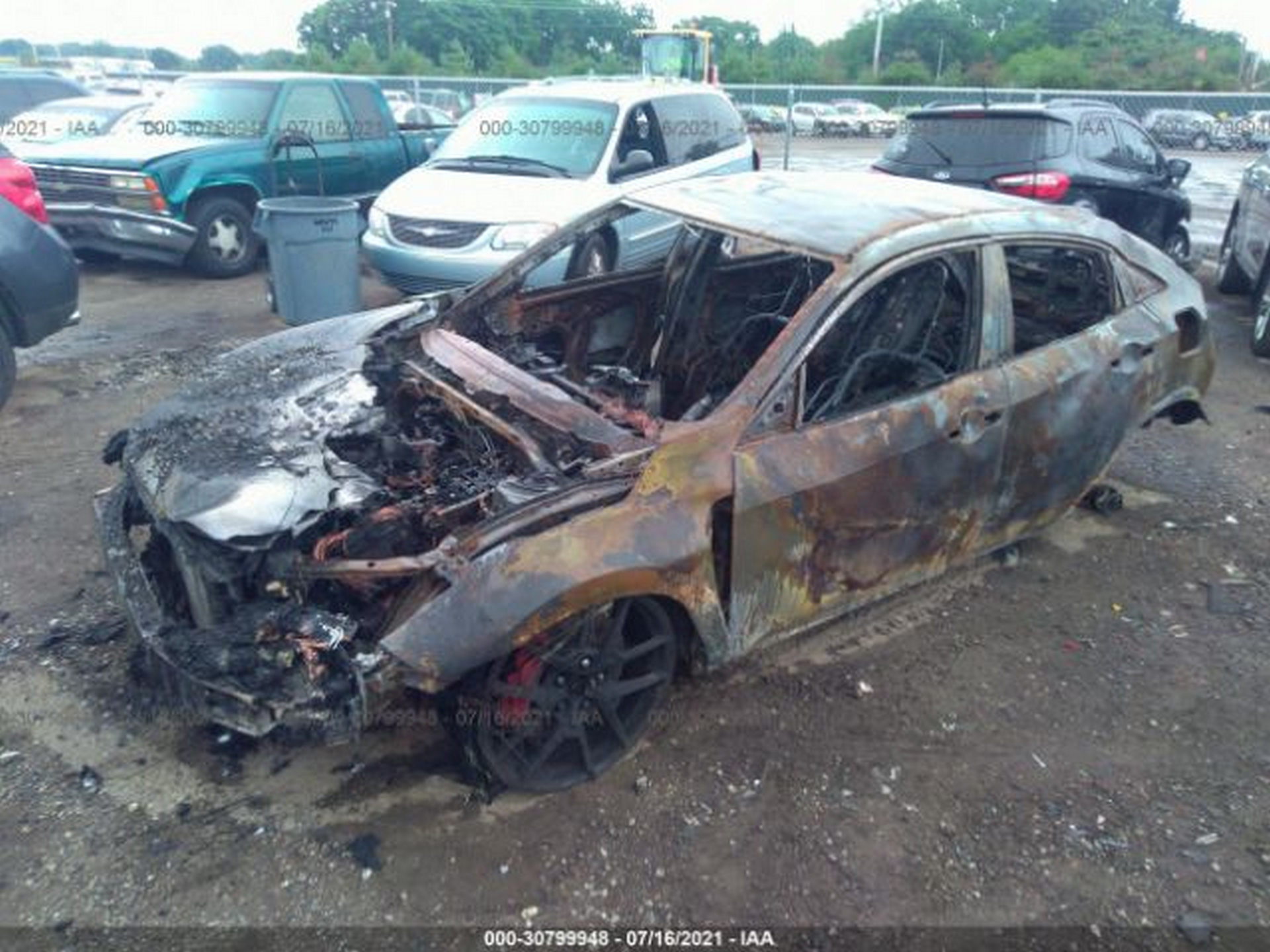 A Rare 2021 Honda Civic Type R Limited Edition Has Been Completely Destroyed By Fire
