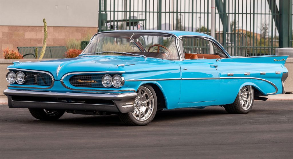  This 1959 Pontiac Bonneville Restomod Is Painted In Porsche’s Riviera Blue