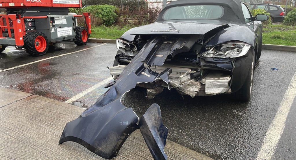  Porsche Boxster Owner Thought It Was Fine Driving Like This After Crash