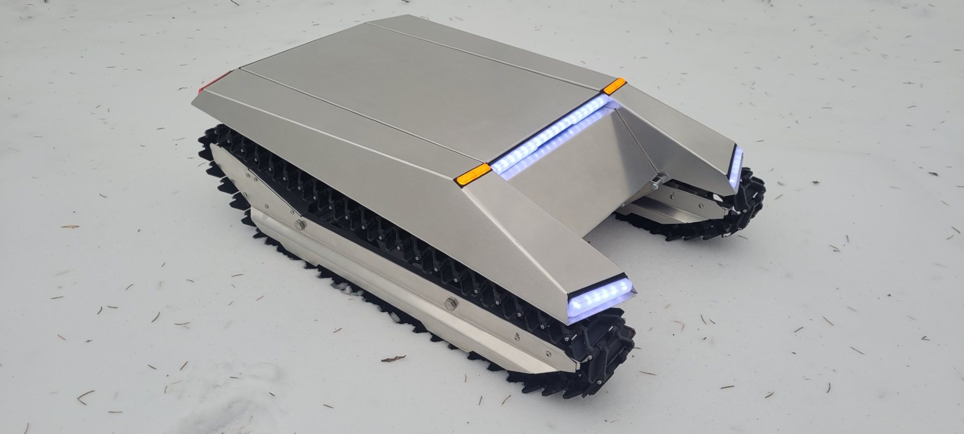CyberKAT Is A Cybertruck-Inspired Remote Controlled Snowcat That’ll Soon Come With A Snowblower