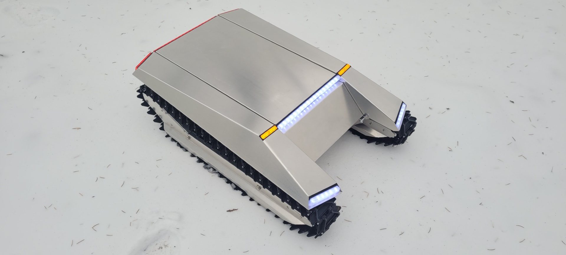 CyberKAT Is A Cybertruck-Inspired Remote Controlled Snowcat That’ll Soon Come With A Snowblower
