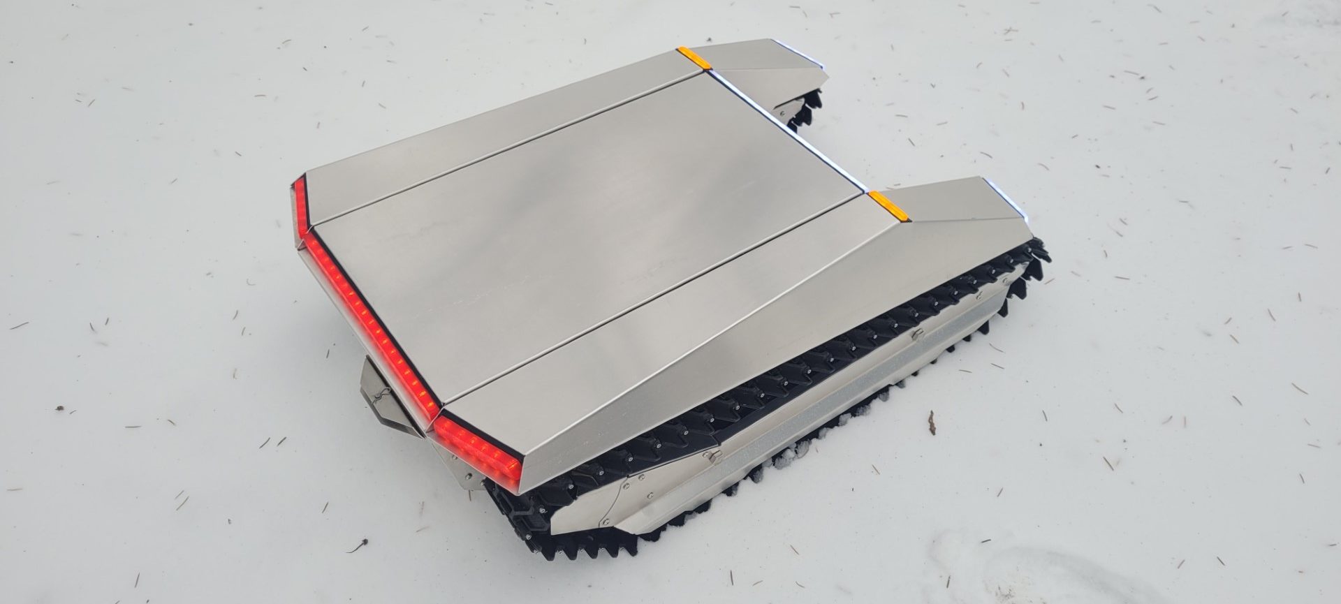 CyberKAT Is A Cybertruck-Inspired Remote Controlled Snowcat That’ll Soon Come With A Snowblower
