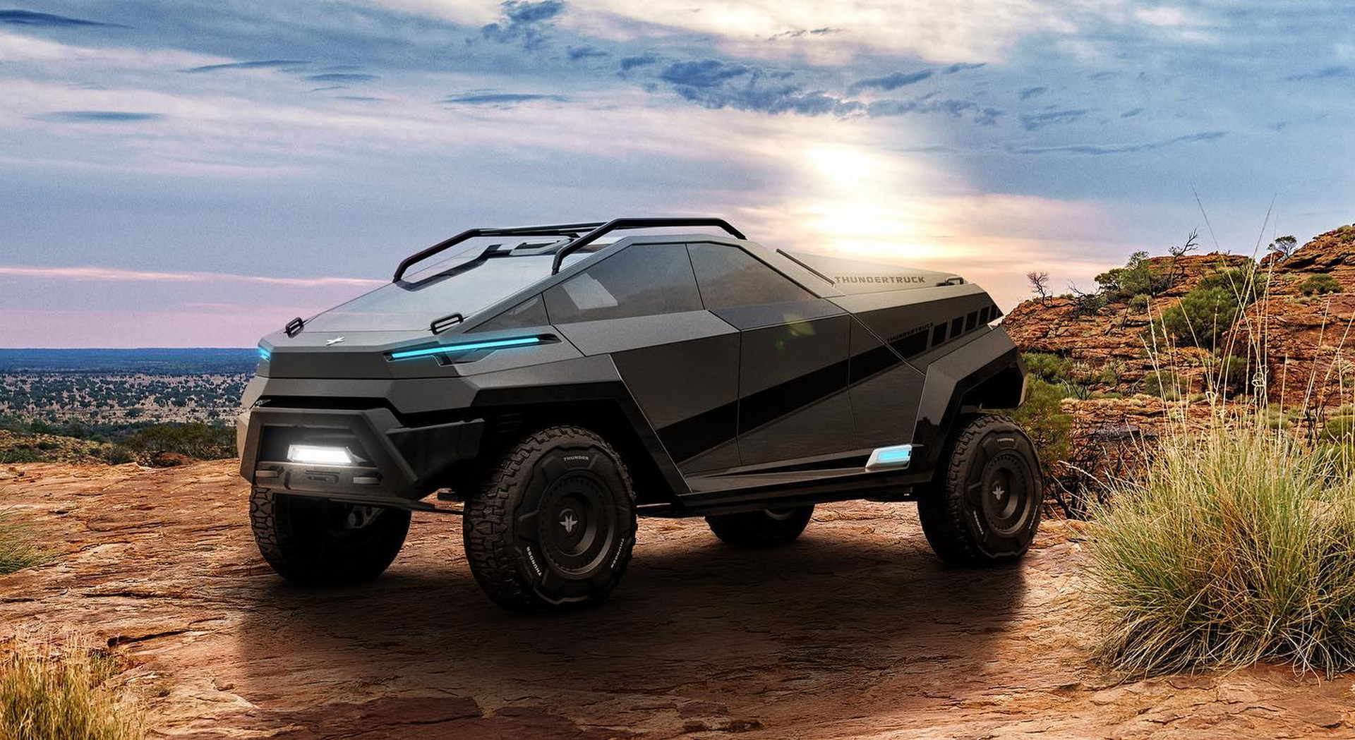 Thundertruck Is A Wild EV Concept With Solar ‘Bat Wings’ Created By An Ad Agency