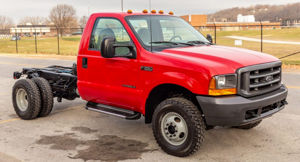  A Two-Decade Old Ford F-350 Chassis Cab Was Sold For $55,000 On Bring A Trailer
