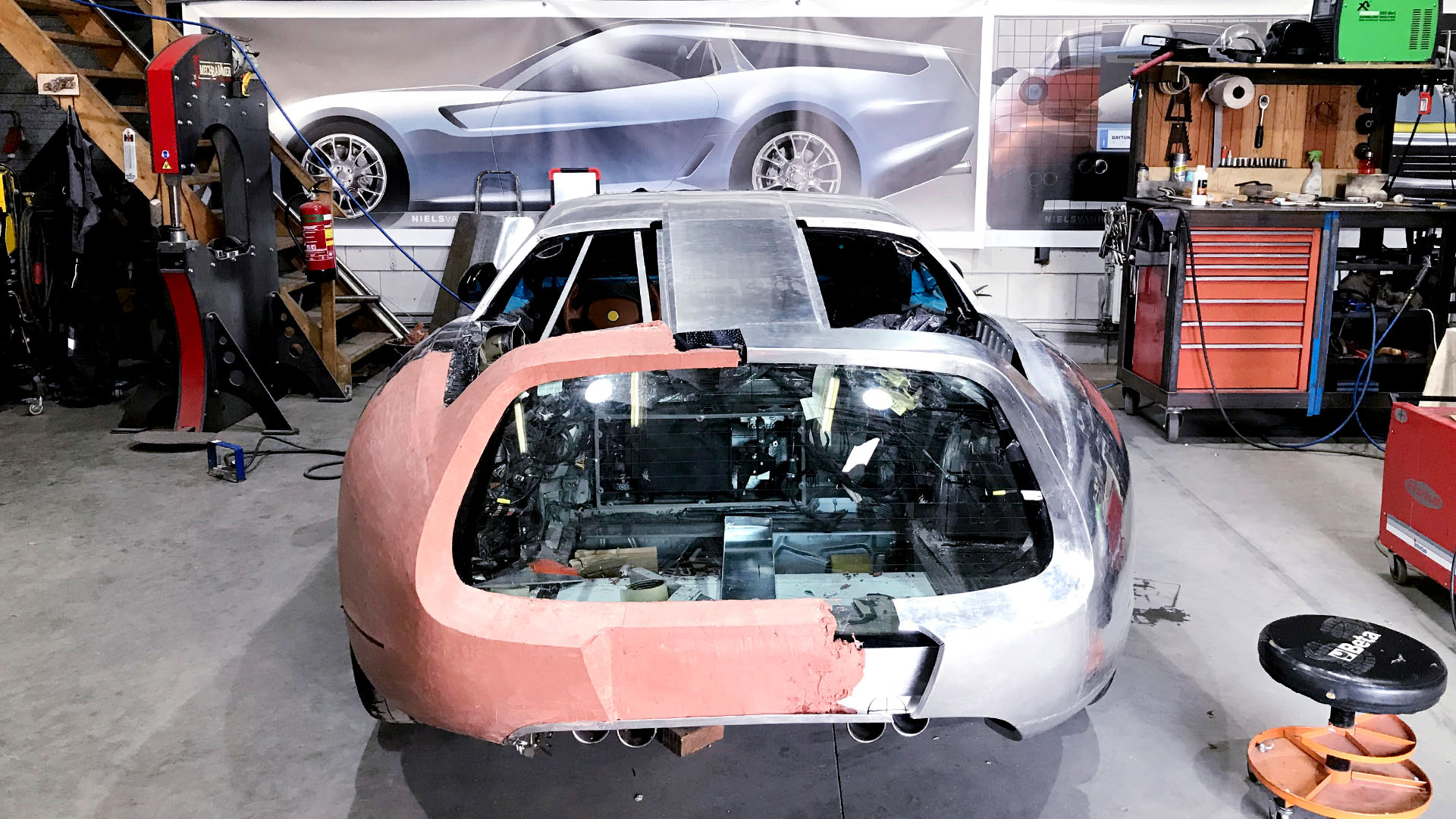 After 12 Months Of Work, NvR’s Dayton Shooting Brake Hommage Is Being Sculpted Out Of Aluminum